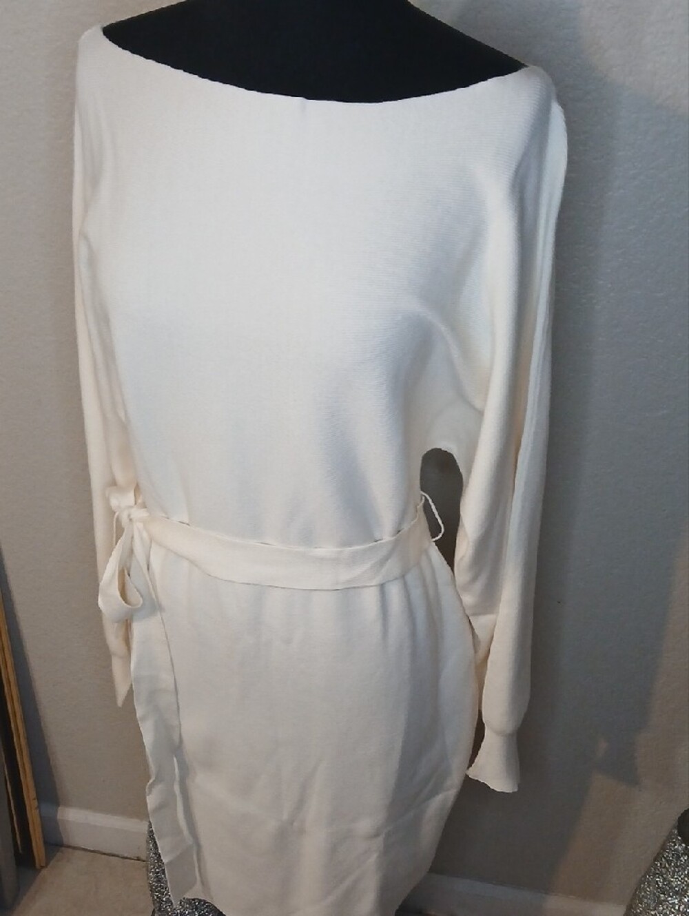 Cream Sweater Shape Dress